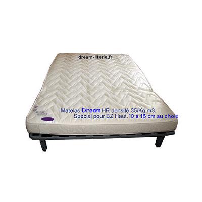Matelas Dream HR35 kg/m3 Spécial Banquette-lit BZ, Hauteur au choix. Av Attaches. 